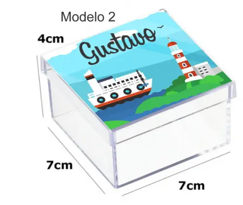 Caixa Acrilica 7x7x4-marinheiro