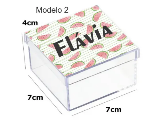 Caixa Acrilica 7x7x4-melancia