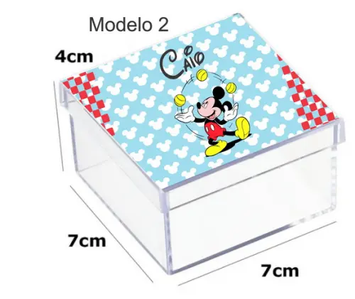 Caixa Acrilica 7x7x4-mickey
