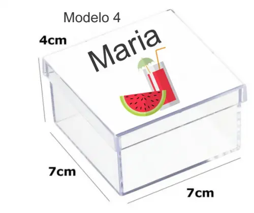 Caixa Acrilica 7x7x4-melancia