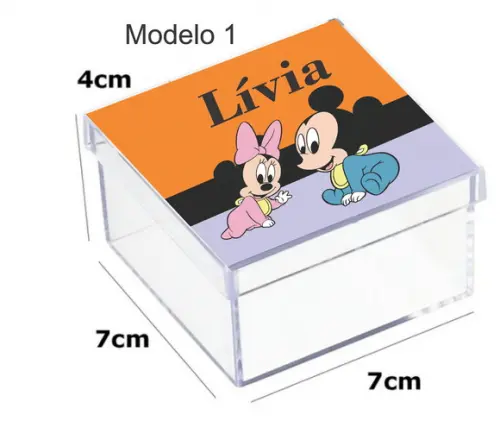 Caixa Acrilica 7x7x4-mickey Baby