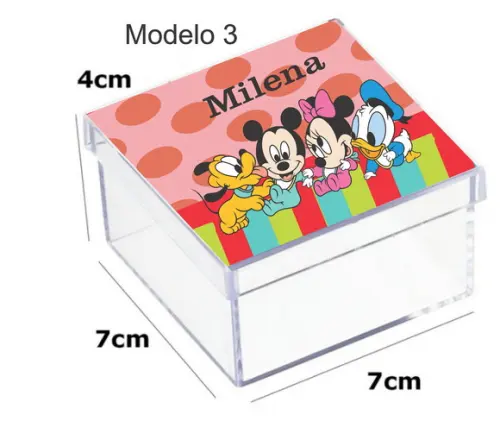 Caixa Acrilica 7x7x4-mickey Baby
