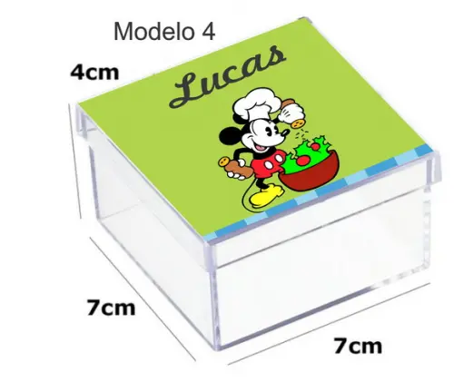 Caixa Acrilica 7x7x4-mickey