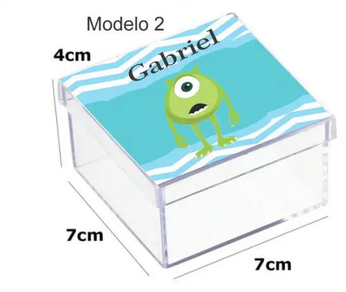 Caixa Acrilica 7x7x4-mike Wazowski