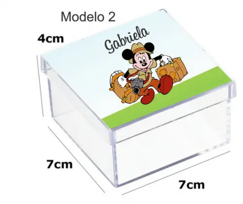 Caixa Acrilica 7x7x4-mickey Safari