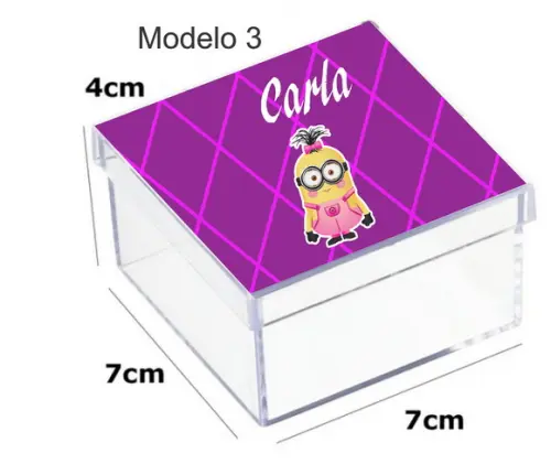 Caixa Acrilica 7x7x4-minions