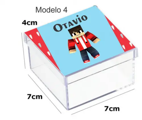 Caixa Acrilica 7x7x4-minecraft