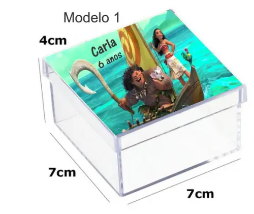 Caixa Acrilica 7x7x4-moana e Mauí