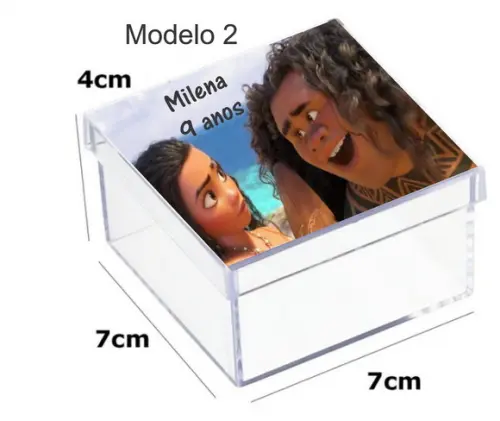 Caixa Acrilica 7x7x4-moana e Mauí