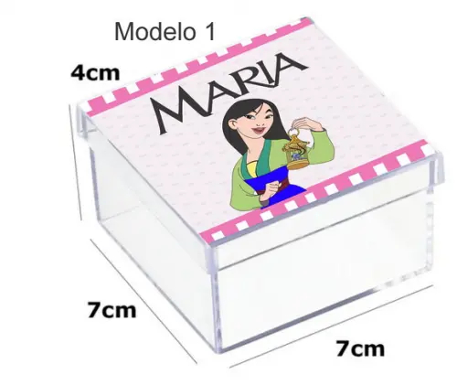 Caixa Acrilica 7x7x4-mulan
