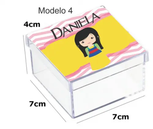 Caixa Acrilica 7x7x4-mulan