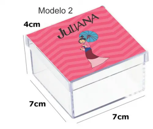 Caixa Acrilica 7x7x4-mulan
