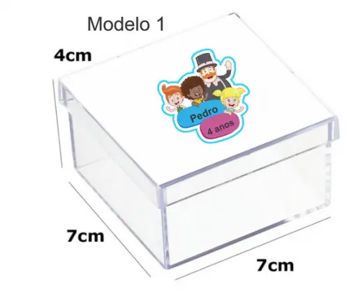 Caixa Acrilica 7x7x4-mundo Bita
