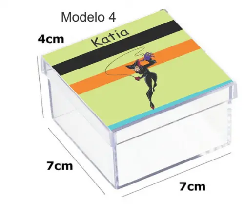 Caixa Acrilica 7x7x4-mulher Gato