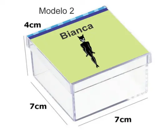 Caixa Acrilica 7x7x4-mulher Gato