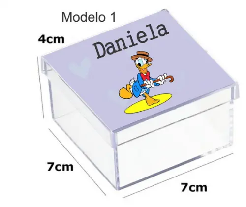 Caixa Acrilica 7x7x4-pato Donald