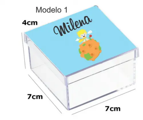 Caixa Acrilica 7x7x4-pequeno Príncipe