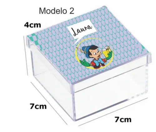 Caixa Acrilica 7x7x4-pinoquio