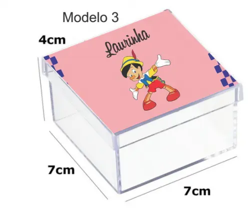 Caixa Acrilica 7x7x4-pinoquio