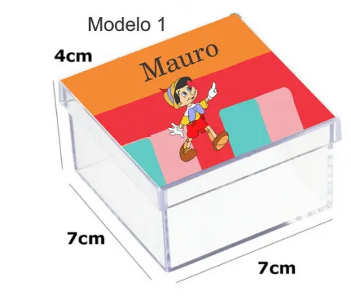 Caixa Acrilica 7x7x4-pinoquio