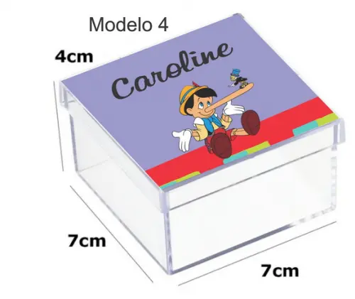 Caixa Acrilica 7x7x4-pinoquio