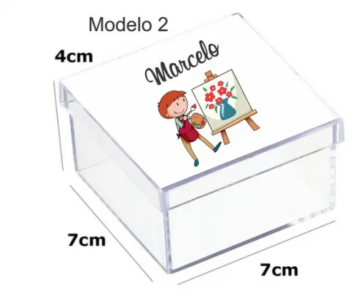 Caixa Acrilica 7x7x4-pintando o 7