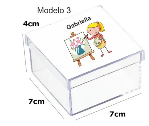 Caixa Acrilica 7x7x4-pintando o 7