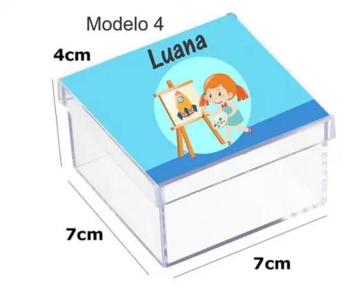 Caixa Acrilica 7x7x4-pintando o 7