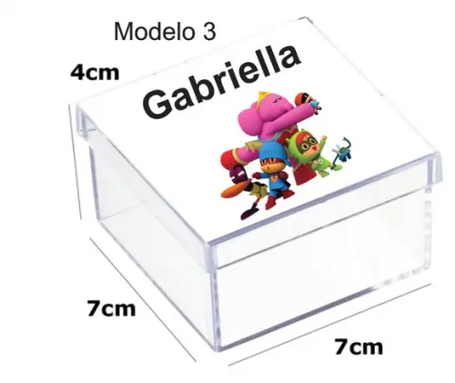 Caixa Acrilica 7x7x4-pocoyo