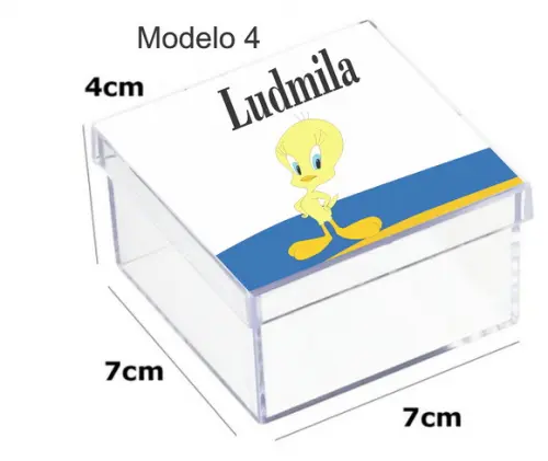Caixa Acrilica 7x7x4-piu Piu