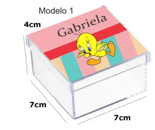 Caixa Acrilica 7x7x4-piu Piu