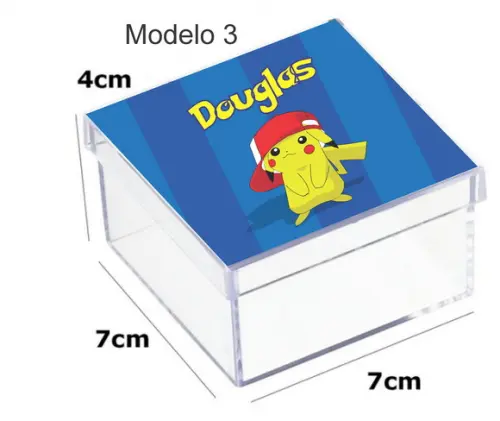 Caixa Acrilica 7x7x4-pokemom