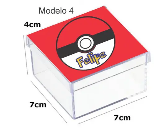 Caixa Acrilica 7x7x4-pokemom