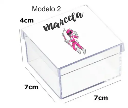 Caixa Acrilica 7x7x4-power Ranger