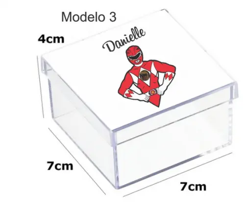 Caixa Acrilica 7x7x4-power Ranger