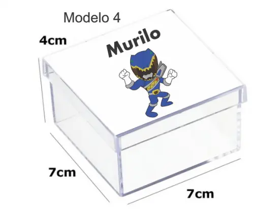 Caixa Acrilica 7x7x4-power Ranger