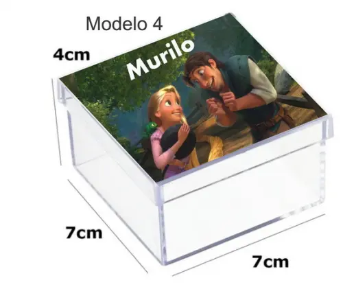 Caixa Acrilica 7x7x4-rapunzel