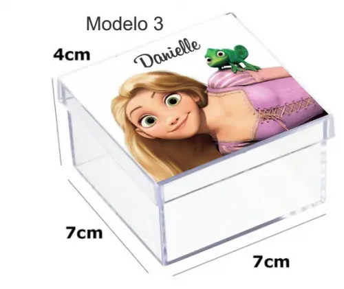 Caixa Acrilica 7x7x4-rapunzel