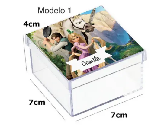 Caixa Acrilica 7x7x4-rapunzel