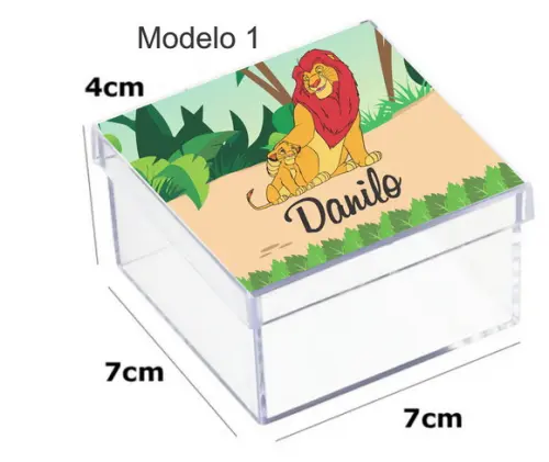 Caixa Acrilica 7x7x4-rei Leão