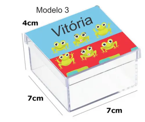 Caixa Acrilica 7x7x4-sapo
