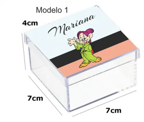 Caixa Acrilica 7x7x4-sete Anões
