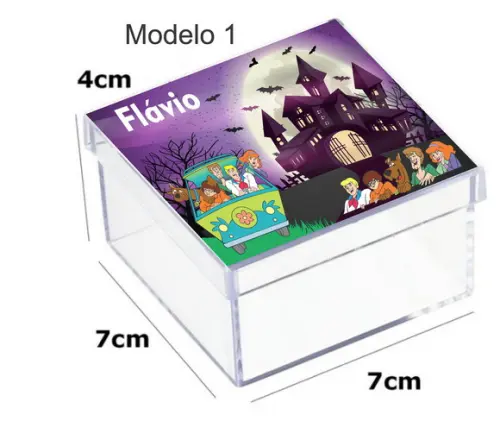 Caixa Acrilica 7x7x4-scooby Doo
