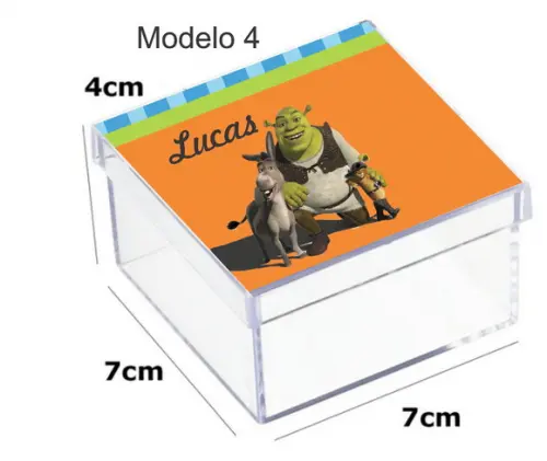 Caixa Acrilica 7x7x4-shrek