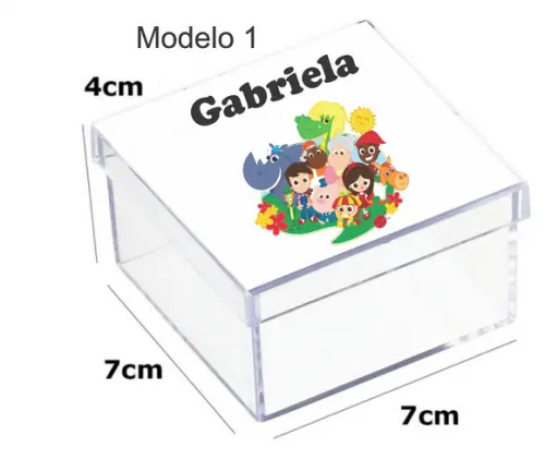 Caixa Acrilica 7x7x4-sitio do Pica Pau Amarelo
