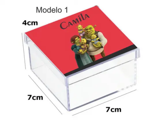 Caixa Acrilica 7x7x4-shrek