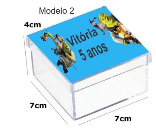 Caixa Acrilica 7x7x4-shrek