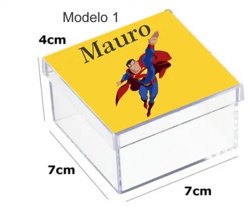 Caixa Acrilica 7x7x4-super Homem