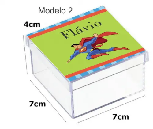 Caixa Acrilica 7x7x4-super Homem