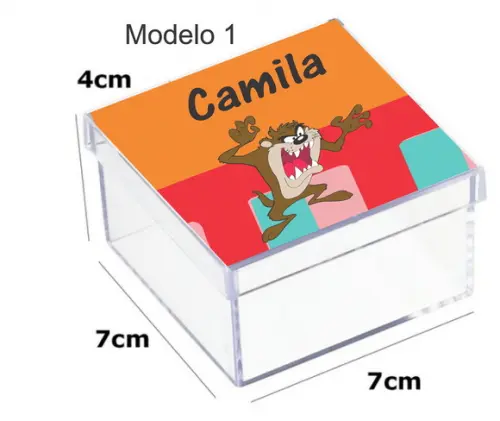 Caixa Acrilica 7x7x4-taz Mania
